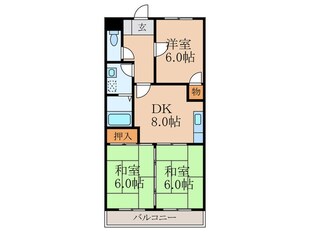 サンハイツ石本の物件間取画像